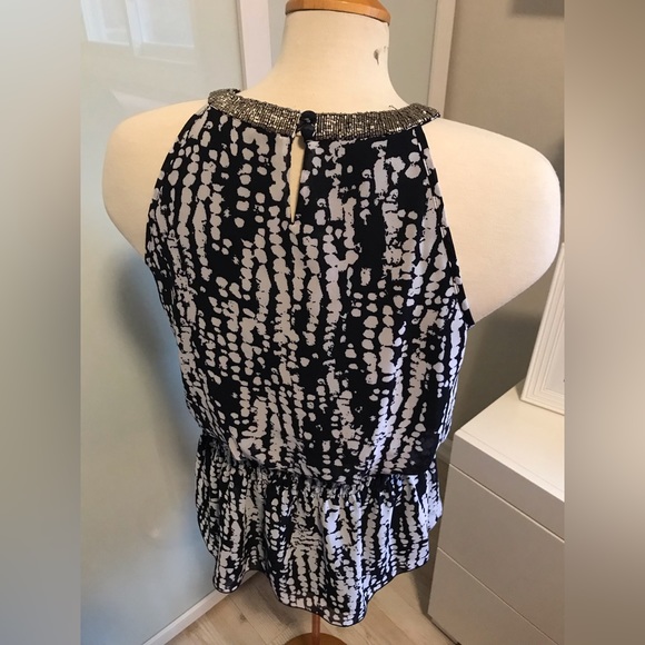 Alfani Blue and White Halter Top - Picture 2 of 4